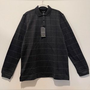 Van Heusen, black polo, long sleeves